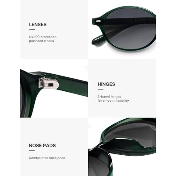 Trendy Polarized Sunglasses for Men and Women Small Oval Retro SJ2611 - Picture 3 of 4